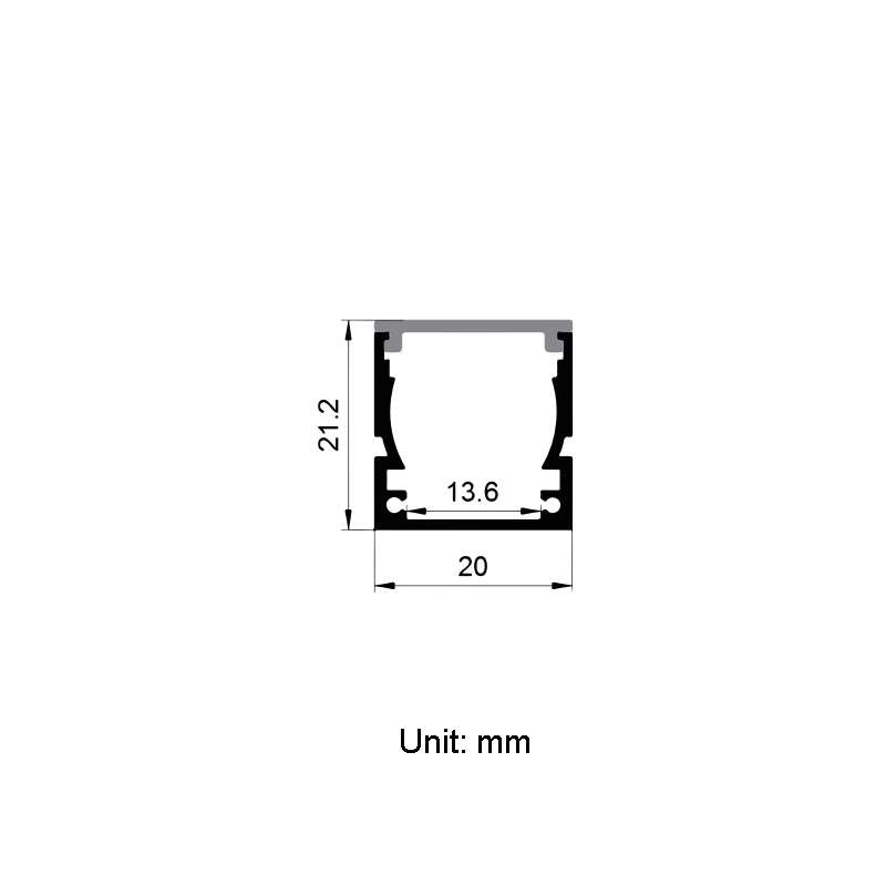 LED Channel Aluminum Profile For 12mm White LED Strip Lights